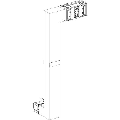 Picture of Multiple, Canalis KSA630, aluminium, 500/630A, side B made to measure, fire barrier, downward then turns right, RAL9001