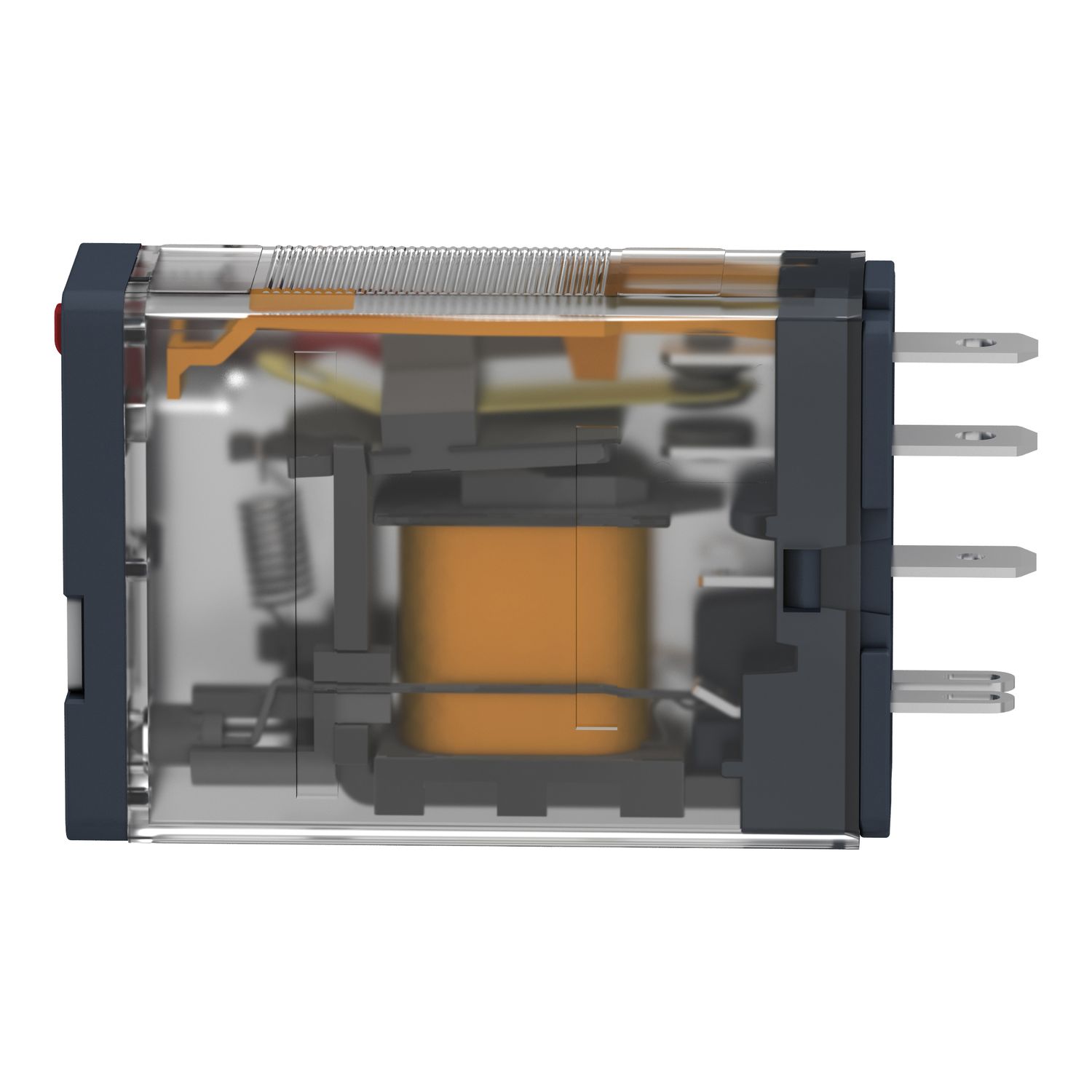 Picture of plug-in relay, Harmony electromechanical relays, 15A, 1CO, with LED, lockable test button, 120V AC