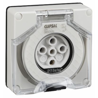 Picture of Socket Outlet, Clipsal - 56 Series, Surface 5 PIN Round 20A Less Enclosure
