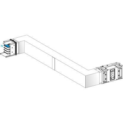 Picture of Zed, Canalis KSA630, Alu, 500/630A, side B made to measure with fire barrier, turns right then left, 3L+N+PE, RAL9001