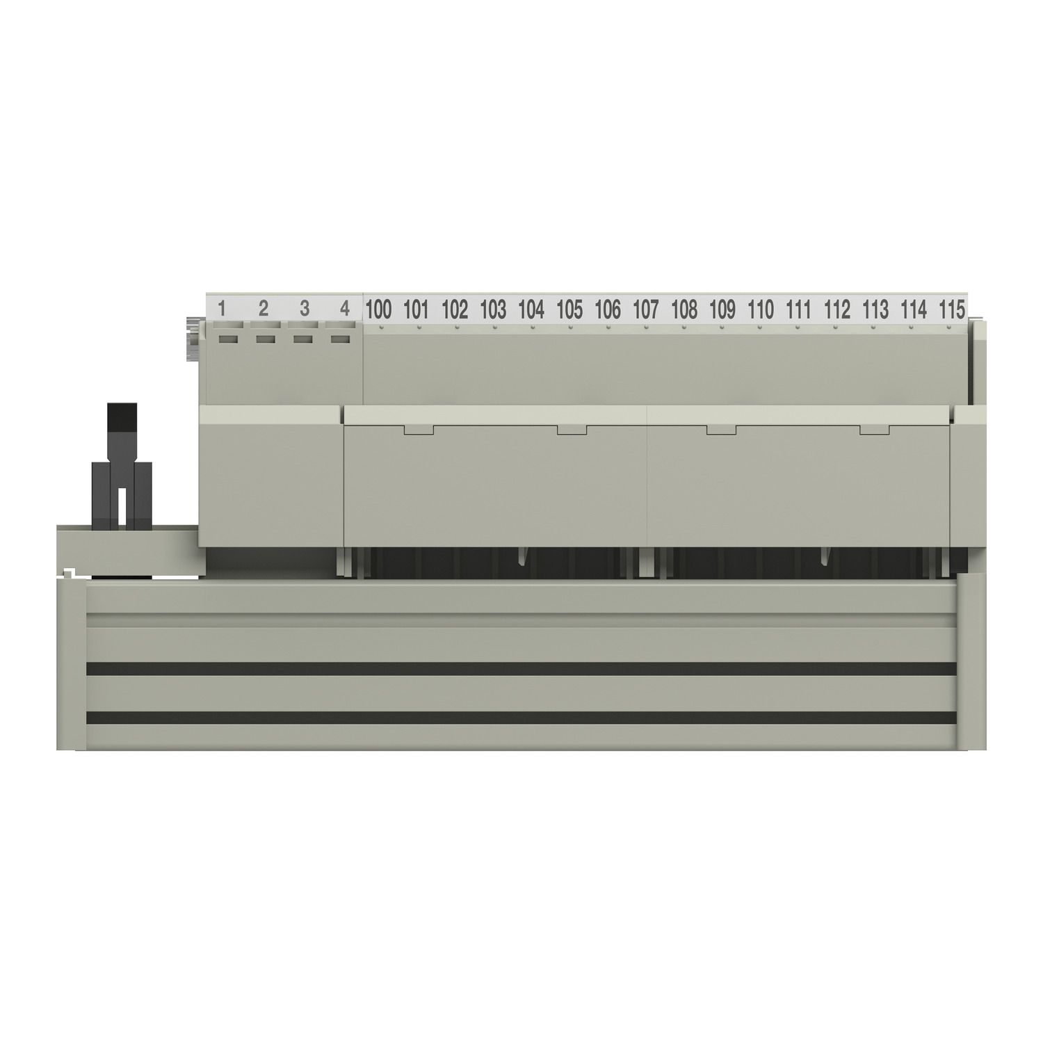 Picture of sub-base - soldered electromechanical relays ABE7 - 16 channels - relay 5 mm