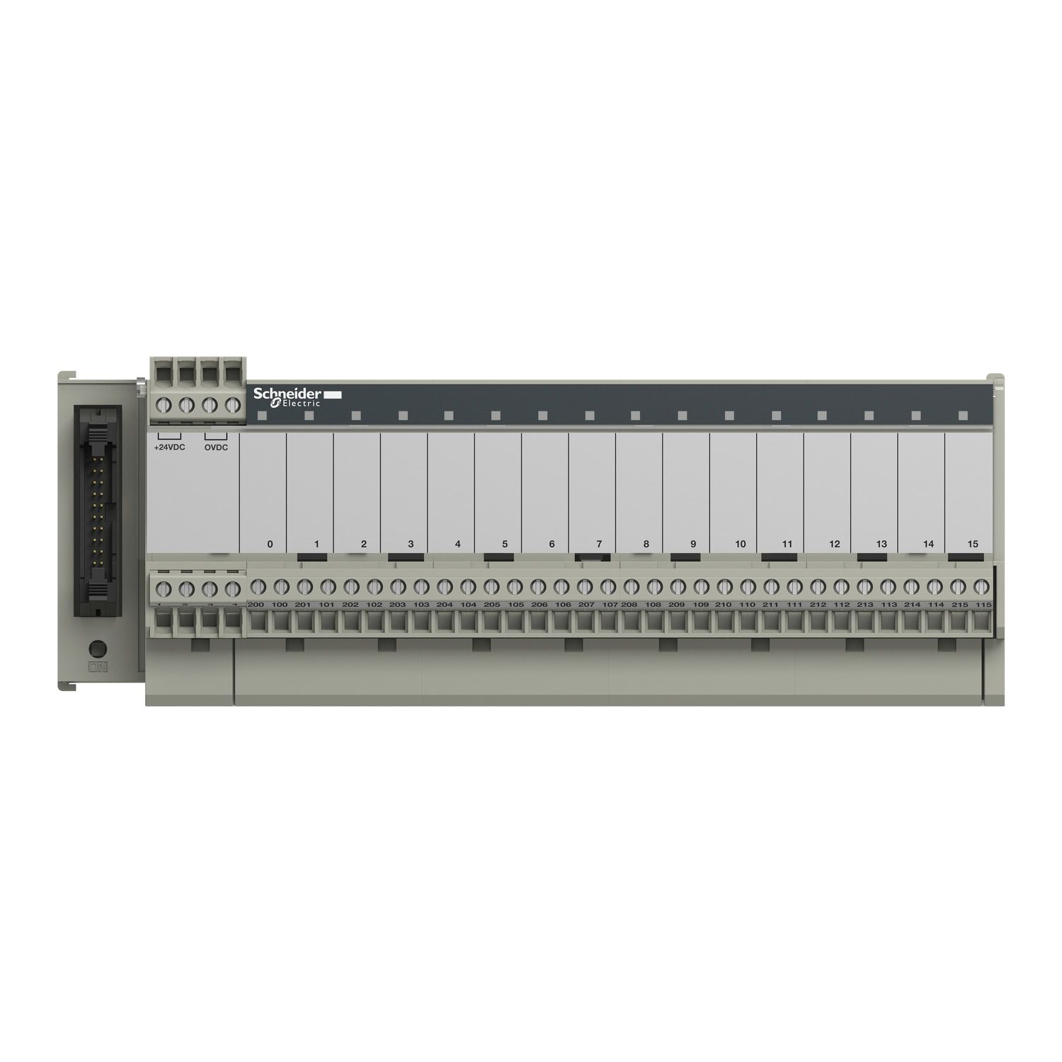 Picture of sub-base - soldered electromechanical relays ABE7 - 16 channels - relay 10 mm