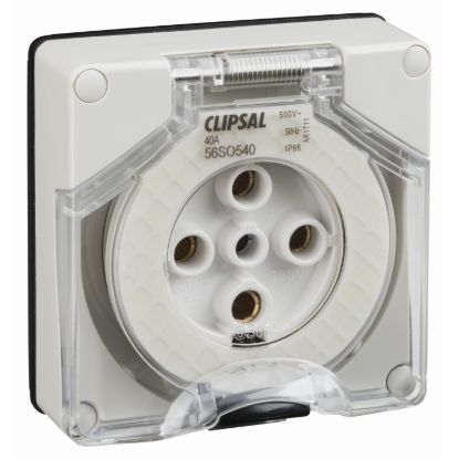 Picture of Socket Outlet, Clipsal - 56 Series, Surface 5 PIN Round 40A Less Enclosure