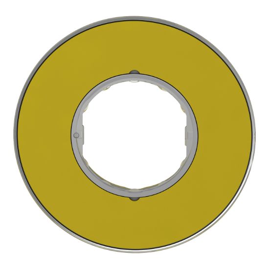 Picture of Legend holder 60mm for emergency stop, Harmony XB4, plastic, yellow, marked EMERGENCY STOP