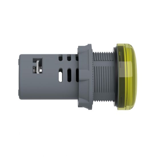 Picture of Monolithic pilot light, Easy Harmony XA2, plastic, yellow, 22mm, integral LED, screw clamp terminals, 24V AC DC