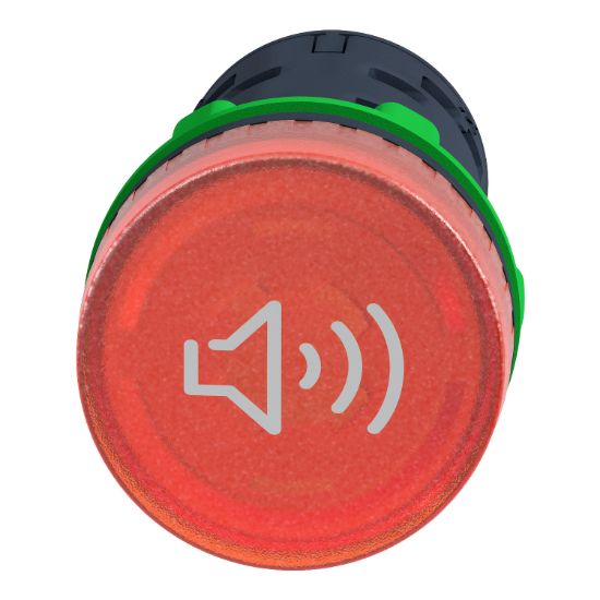 Picture of Annunciator, Harmony XB5, Illuminated buzzer, plastic, red, 22mm, continuous or intermittent tone, 24V AC DC