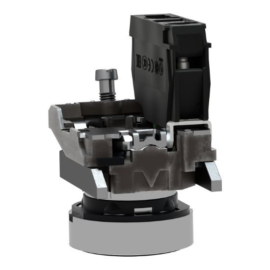 Picture of Push button, metal, Harmony XB4, flush, black, 22mm, spring return, unmarked, 1NO