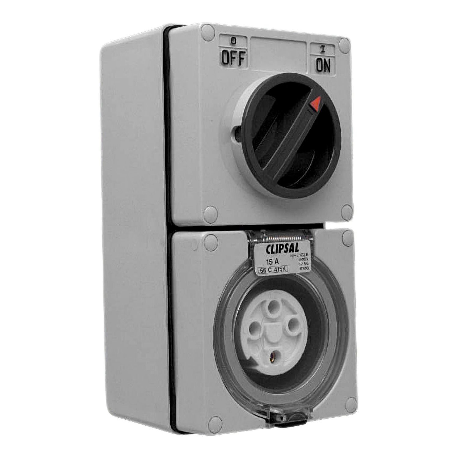 Picture of Switched Socket Outlet, Clipsal - 56 Series, 500V, 16A, IP66, 3 Pole, Key Operated, High Cycle