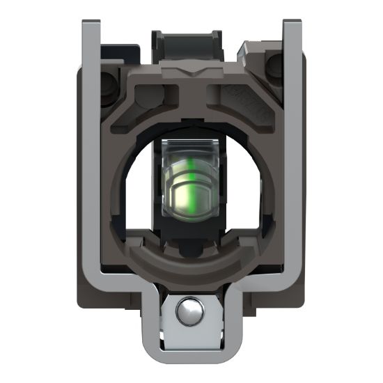 Picture of Light block with body fixing collar, Harmony XB4, metal, blue, integral LED, 230…240V AC