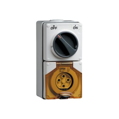 Picture of Switched Socket Outlet, Clipsal - 56 Series, 500V, 20A, 4 Round PIN, IP66, 3 Pole