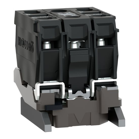 Picture of Light block with body fixing collar, Harmony XB4, metal, green, integral LED, 230…240V AC, 2NO