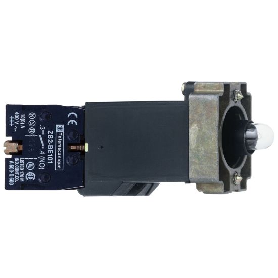 Picture of body for illuminated control button - Ø 22 - clear bulb BA 9s 1NO+1NC