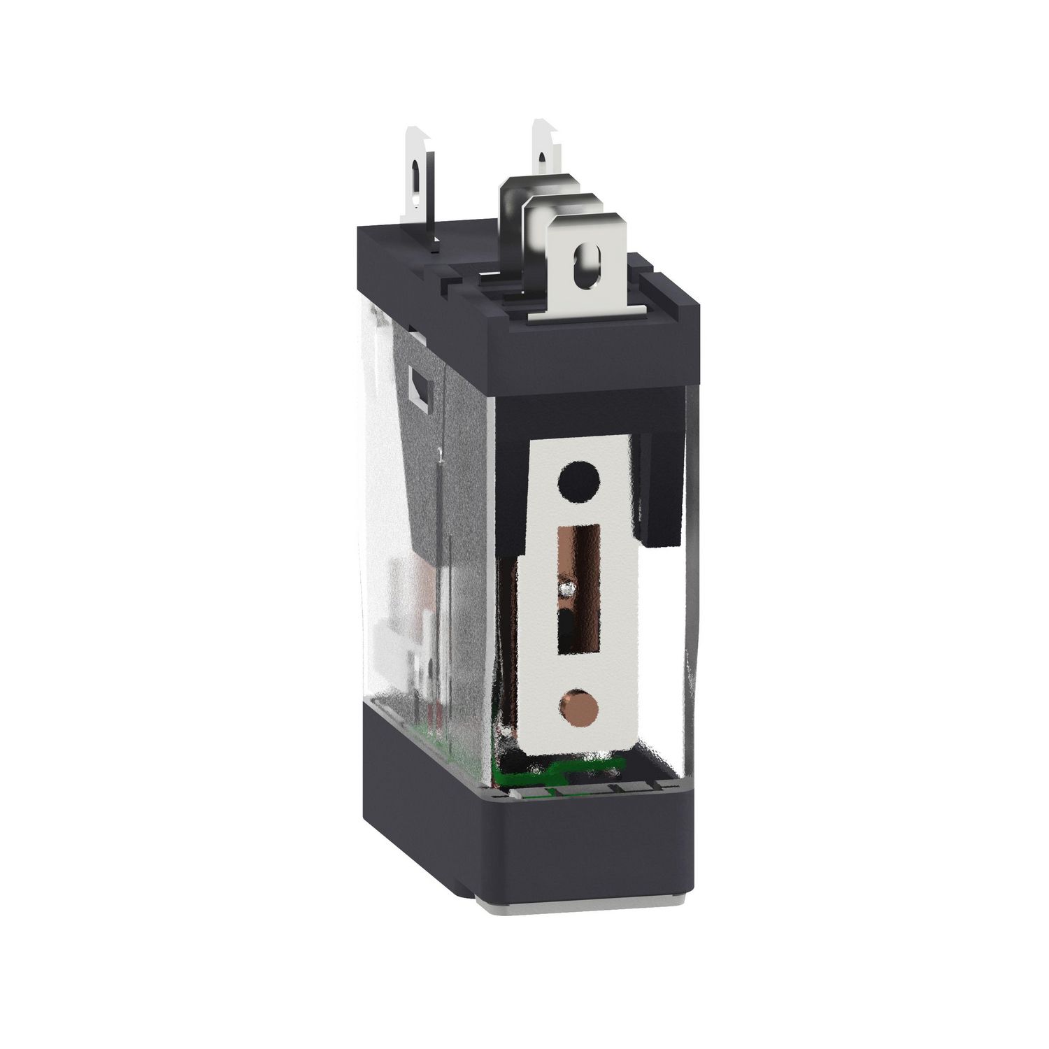 Picture of Interface plug in relay, Harmony Electromechanical Relays, 10A, 1CO, with LED, lockable test button, 24V AC
