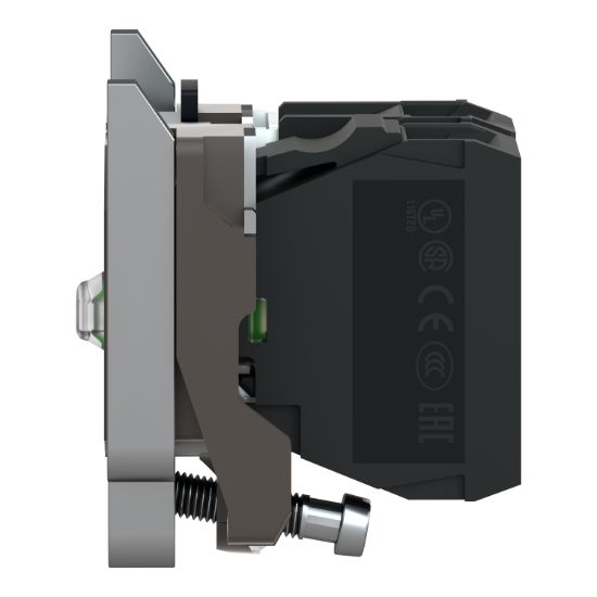 Picture of Light block with body fixing collar, Harmony XB4, metal, red, integral LED, 24V AC DC, 1NC