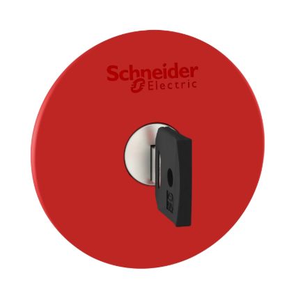 Picture of Head for emergency stop push button, Harmony XB5, switching off, plastic, red mushroom 60mm, 22mm, trigger/latching key release, key 455