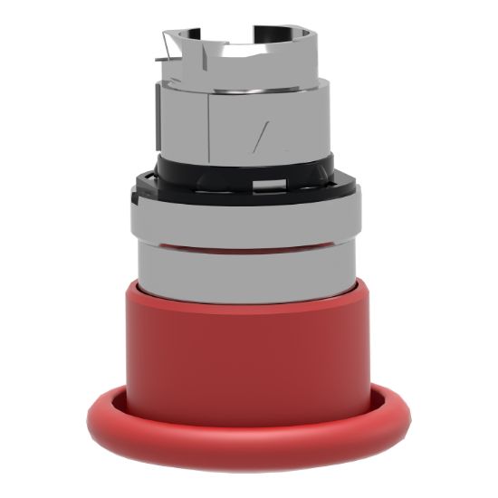 Picture of Head for non illuminated pushbutton, Harmony XB4, mushroom 40mm, metal, red, 22mm, spring return