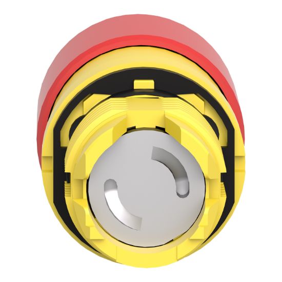 Picture of Emergency stop head switching off, Harmony XB5, plastic, red, mushroom 30mm, 22mm, trigger latching push pull