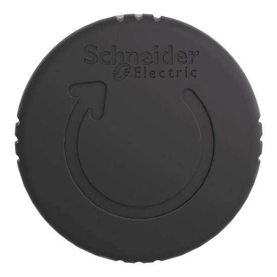 Picture of Mushroom push button head 40mm, Harmony XB4, metal, black, 22mm, latching turn realease