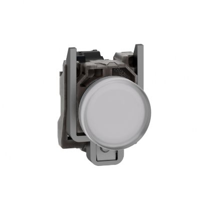 Picture of Pilot light, Harmony XB4,metal, white, 22mm, universal LED, plain lens, 110...120V AC