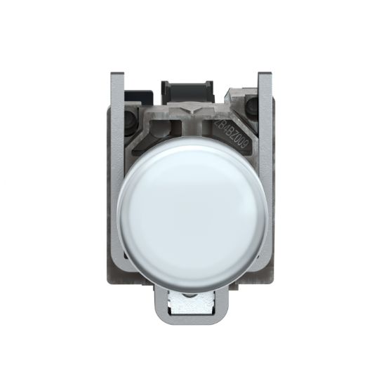 Picture of Pilot light, Harmony XB4,metal, white, 22mm, universal LED, plain lens, 110...120V AC