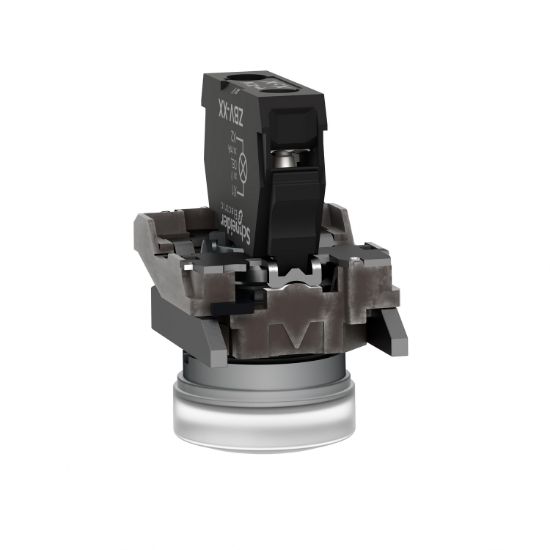 Picture of Pilot light, Harmony XB4,metal, white, 22mm, universal LED, plain lens, 110...120V AC