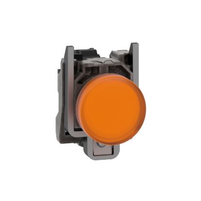 Picture of Pilot light, Harmony XB4,metal, orange, 22mm, universal LED, plain lens, 110...120V AC