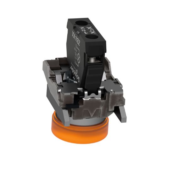 Picture of Pilot light, Harmony XB4,metal, orange, 22mm, universal LED, plain lens, 110...120V AC