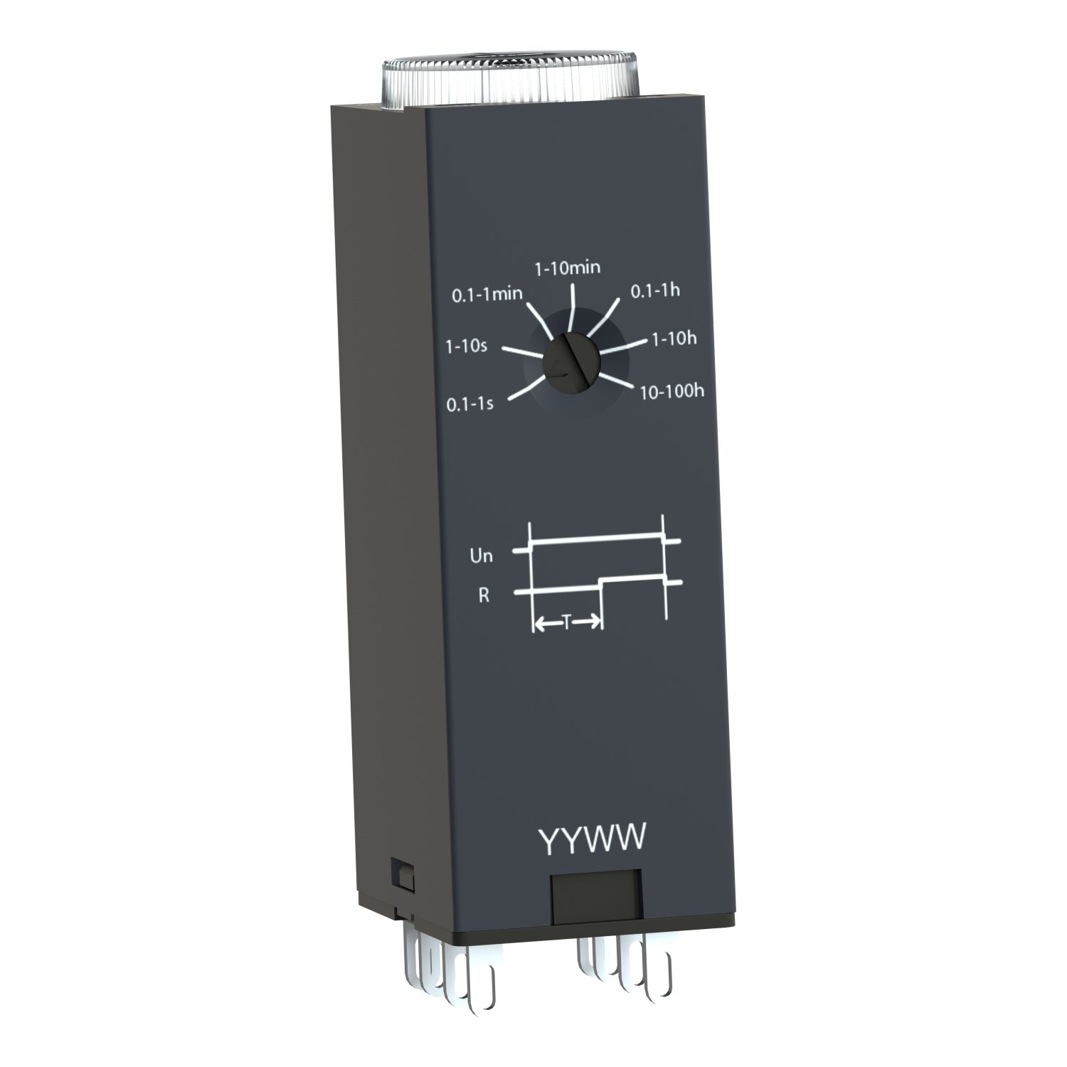 Picture of single function relay, Harmony Timer Relays, 5A, 2CO, 0.1s..100h, on delay, 120V AC