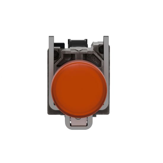Picture of Pilot light, Harmony XB4, grey plastic, orange, 22mm, universal LED, plain lens, 230...240V AC