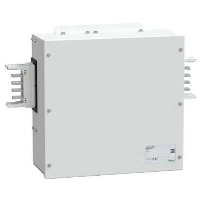 Picture of Central feed unit, Canalis KSA400, aluminium, 400A, central mounting, without line protection, 3L+N+PE, white RAL9001