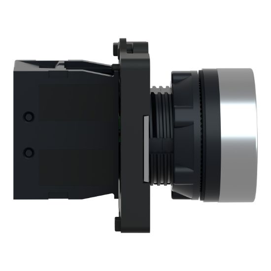 Picture of Complete push button, Easy Harmony XA2, plastic, flush, white, 22mm, spring return, unmarked, 1NO