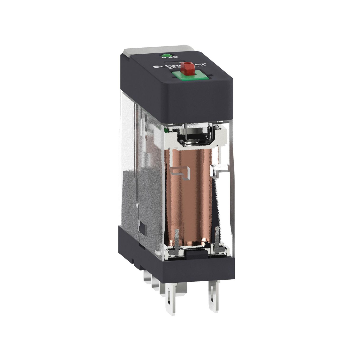 Picture of Interface plug in relay, Harmony Electromechanical Relays, 10A, 1CO, with LED, lockable test button, 230V AC