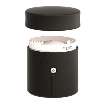 Picture of Base unit and cover for modular tower lights, Harmony XVB, plastic, black, 70mm, bottom entry, side cable entry