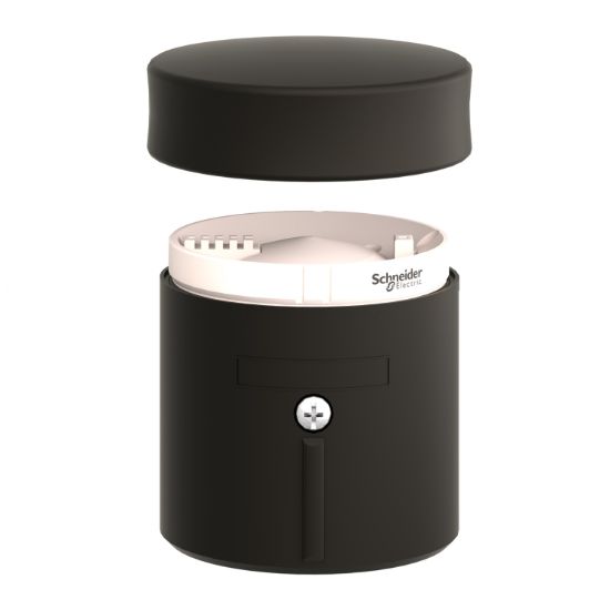 Picture of Base unit and cover for modular tower lights, Harmony XVB, plastic, black, 70mm, bottom entry, side cable entry