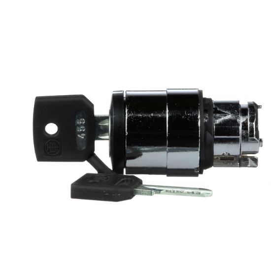 Picture of Key switch selector head, Harmony XB4, metal, black, Ø22, key 455, 2 positions, stay put