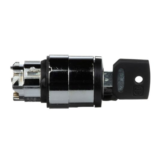 Picture of Key switch selector head, Harmony XB4, metal, black, Ø22, key 455, 2 positions, stay put