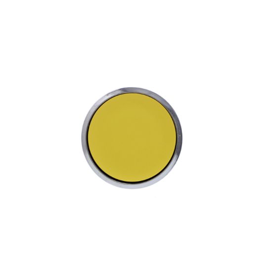 Picture of Push button head, Harmony XB4, metal, flush, yellow, 22mm, spring return, unmarked