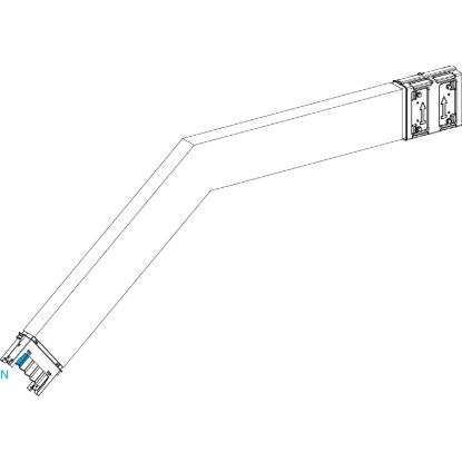 Picture of Elbow, Canalis KSA400, aluminium, 400A, sides A/B made to measure, to go downward, special angle, 3L+N+PE, RAL9001