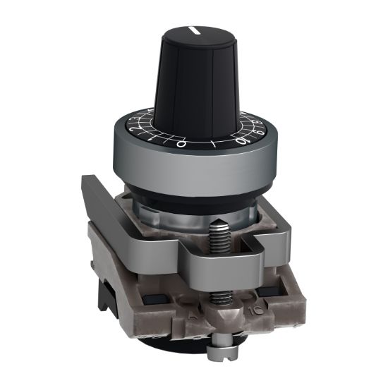 Picture of Potentiometer head, Harmony XB4, metal,black, 22mm, for use with 6mm shaft