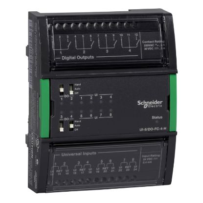 Picture of Central I/O module, SpaceLogic, 8 universal inputs, 4 analog voltage outputs