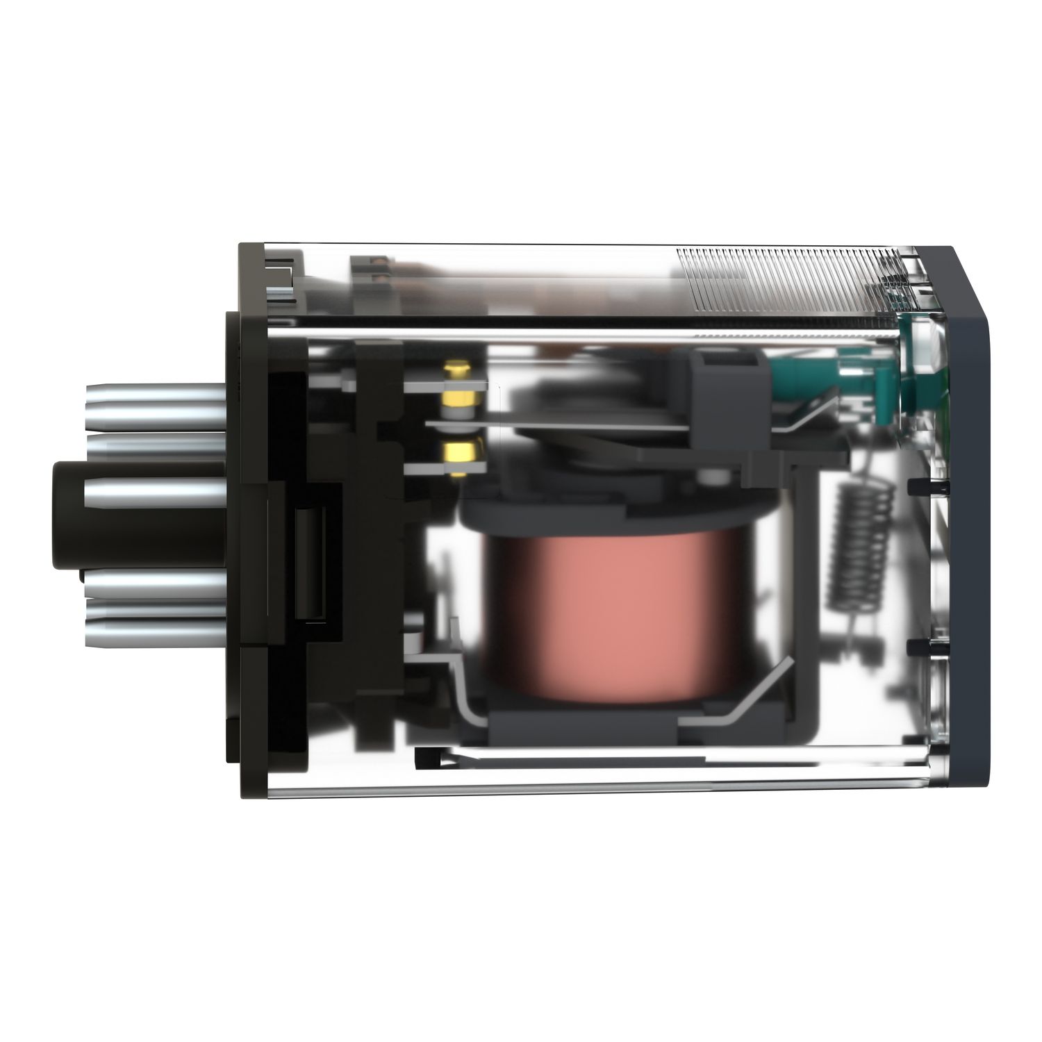 Picture of Universal plug in relay, Harmony Electromechanical Relays, 10A, 2CO, lockable test button, 24V DC