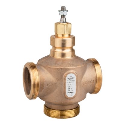 Picture of Venta V341 Globe Valve, 3-Way, PN16, G 2-1/4 External Thread, DN40, Kvs 25, Bronze Body, Stainless Steel Trim.