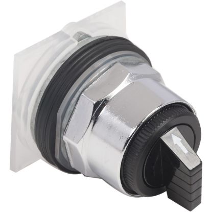 Picture of Selector switch head, Harmony 9001K, metal, standard handle, black, 30mm, 3 positions, spring return left to center