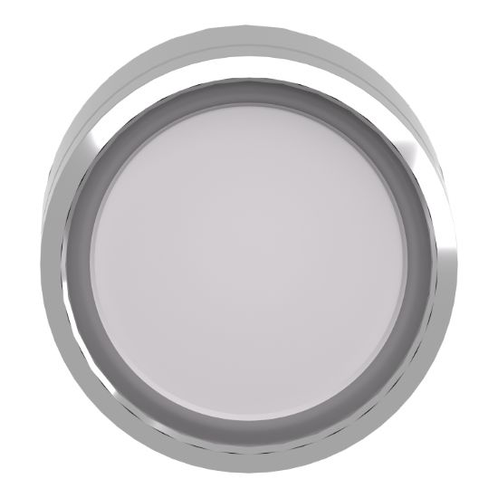 Picture of Head for illuminated push button, Harmony XB4, metal, white flush, 22mm, universal LED, spring return, plan lens