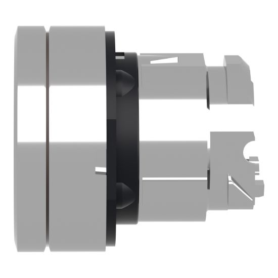 Picture of Head for illuminated push button, Harmony XB4, metal, white flush, 22mm, universal LED, spring return, plan lens