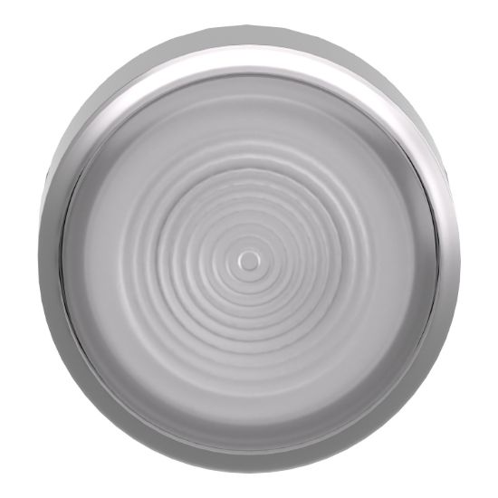 Picture of Head for illuminated push button, Harmony XB4, metal, white flush, 22mm, universal LED, spring return, grooved lens