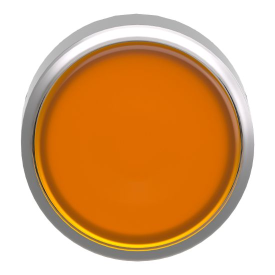Picture of Head for illuminated push button, Harmony XB4, metal, flush, orange, 22mm, spring return, plain lens for BA9s bulb