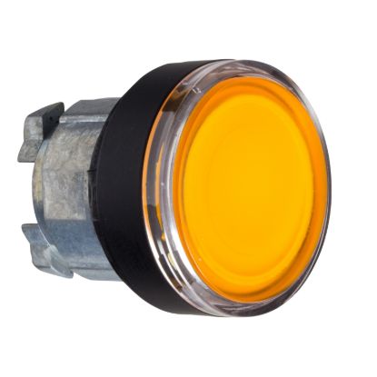 Picture of orange flush illuminated pushbutton head Ø22 spring return for BA9s bulb