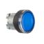Picture of Head for illuminated push button, Harmony XB4, black metal, blue flush, 22mm, spring return, BA9s bulb, unmarked