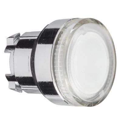 Picture of Head for illuminated push button, Harmony XB4, metal, flush, clear, 22mm, spring return, plain lens for BA9s bulb